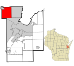 Brown County Wisconsin incorporated and unincorporated areas Pittsfield highlighted